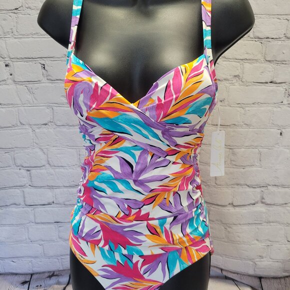 Anne Cole Women's Tropical-Print One-Piece Swimsuit - Picture 1 of 8
